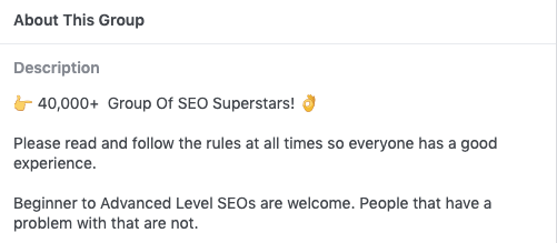 Facebook SEO Group